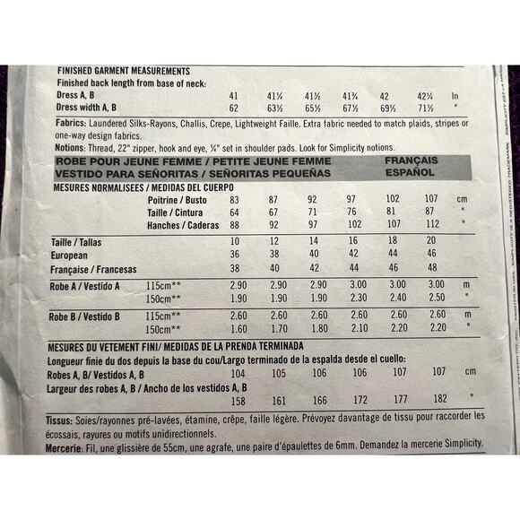 Simplicity 7331 Sewing pattern dress swing skirt 1990s size 10-20 - Picture 5 of 6